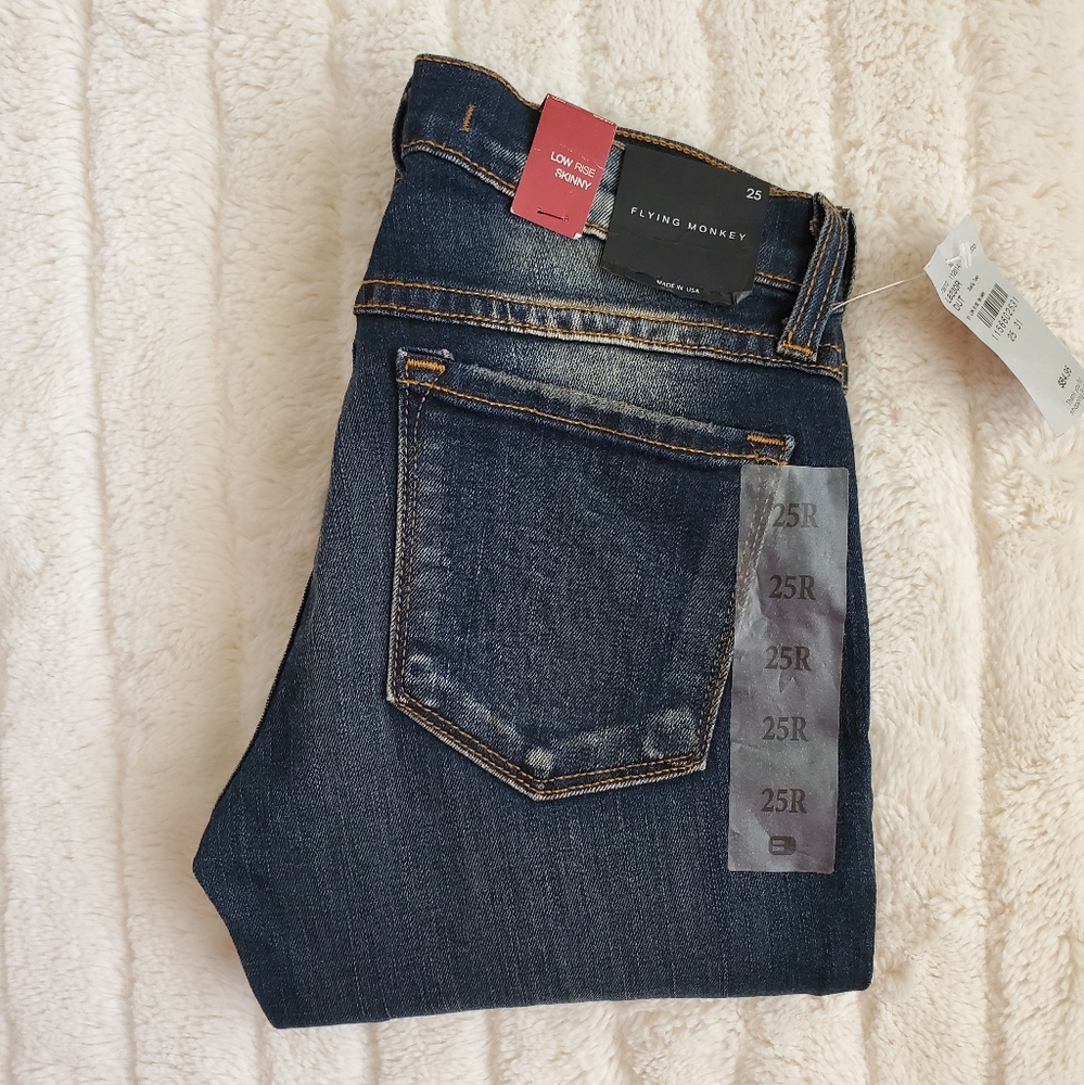 Flying Monkey Low Rise Distressed Skinny Jean